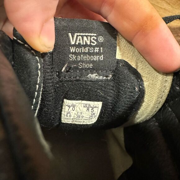 Vans Off the Wall Black Checkerboard hightop Skate board skateboard M 7 - W 8.5 - Picture 8 of 8